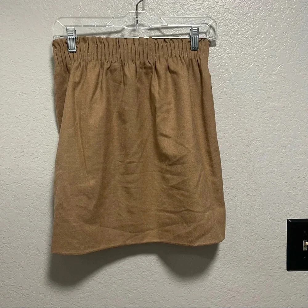J.Crew Wool Blend Tan Lined Elastic Waist Sidewalk Skirt Size 2 - Picture 6 of 7